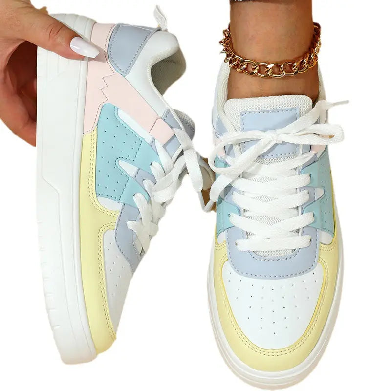 Trendy Fashion Platform Sneakers Soft Bottom Comfortable Lace-up Outdoor Casual Flat Shoes Dropshipman