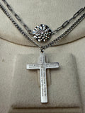 Serenity Prayer engraved Cross pendant Necklace for Men and Women,316  Stainless Steel