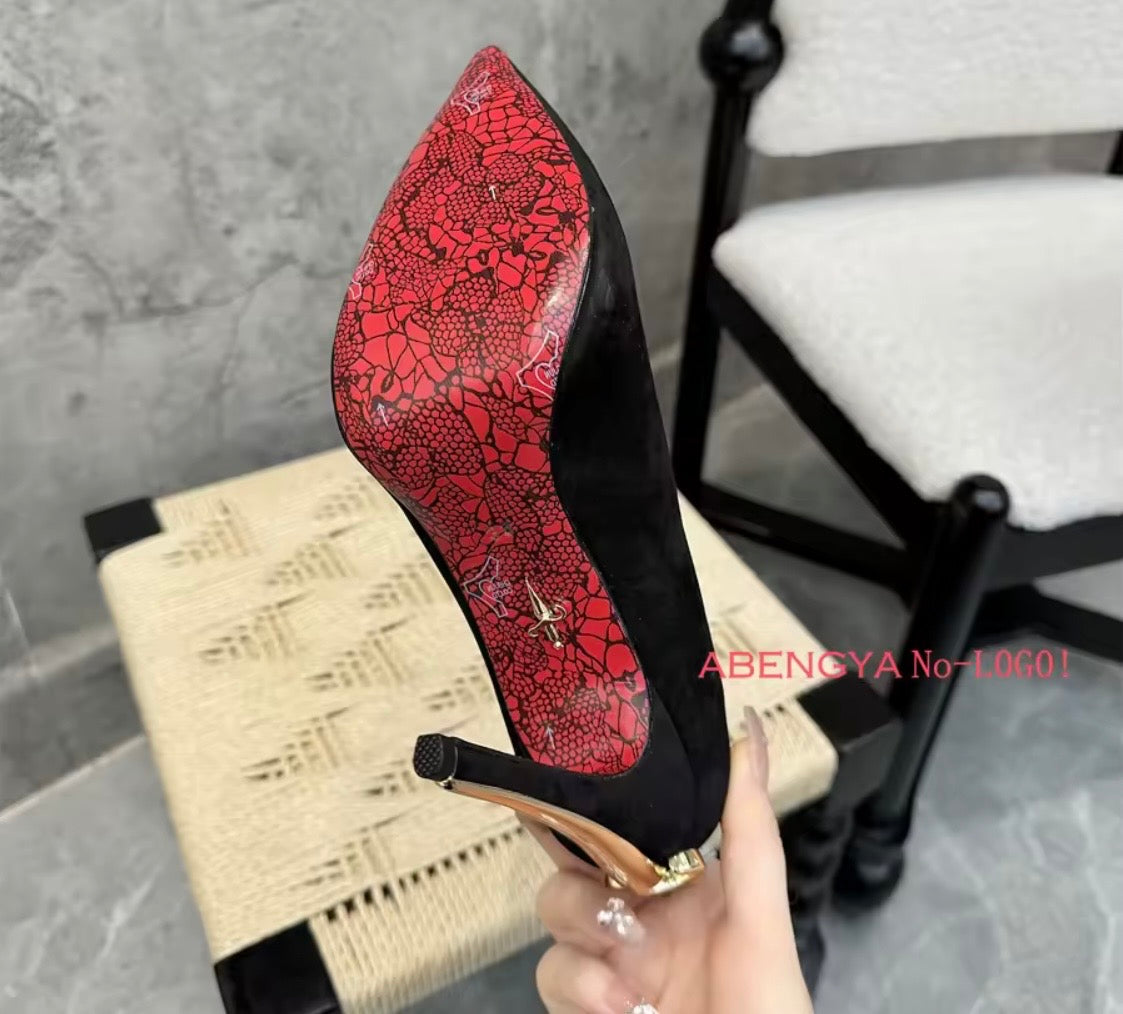 Black Leather Purse and Shoe Set | Gold Accent Boots or Heels, Genuine Leather, Cowhide