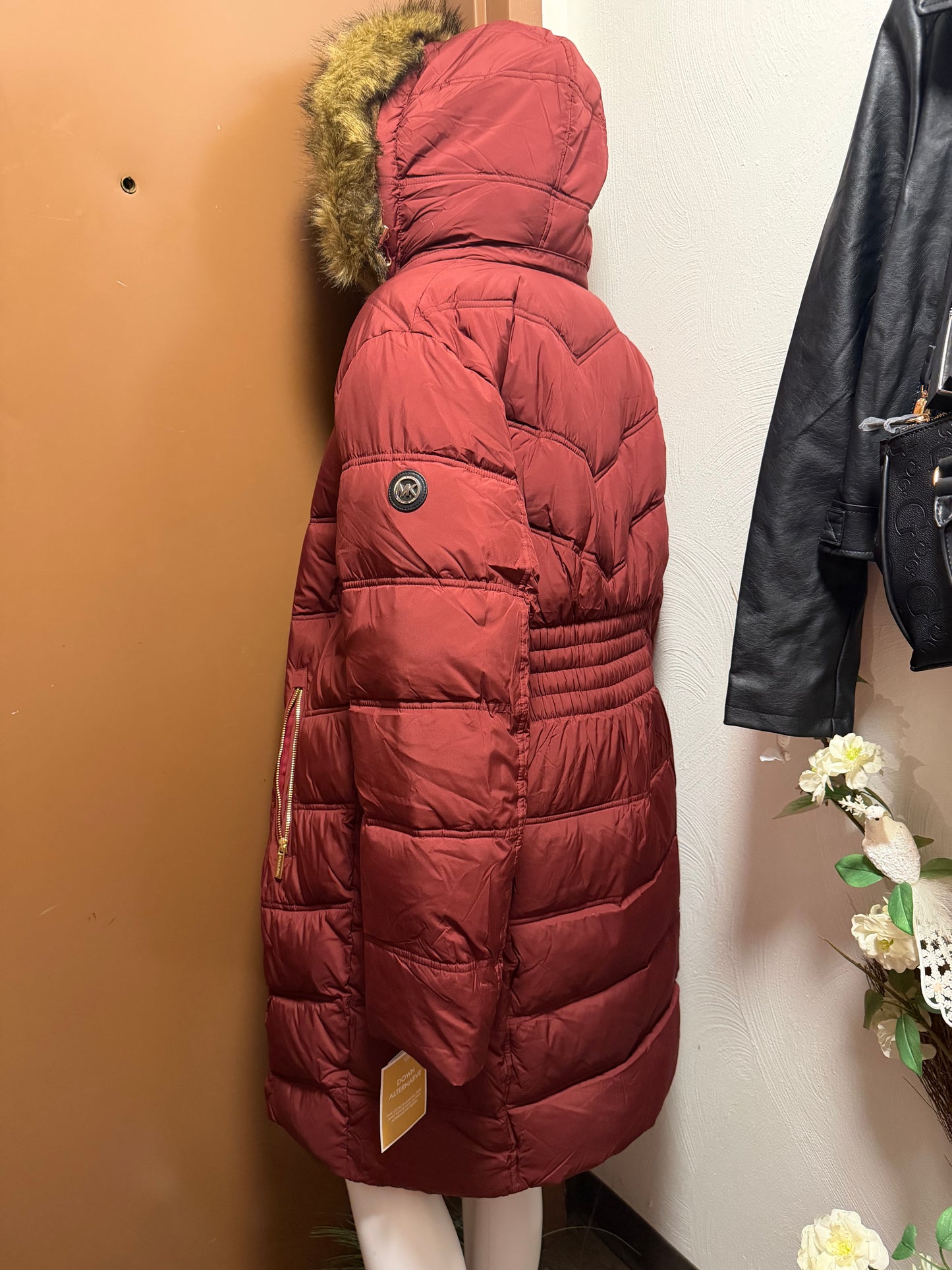 Michael kors xl burgundy down jacket