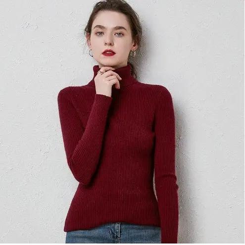 Turtleneck Sweater Women Slim Padded Inner Style Cjdropshipping