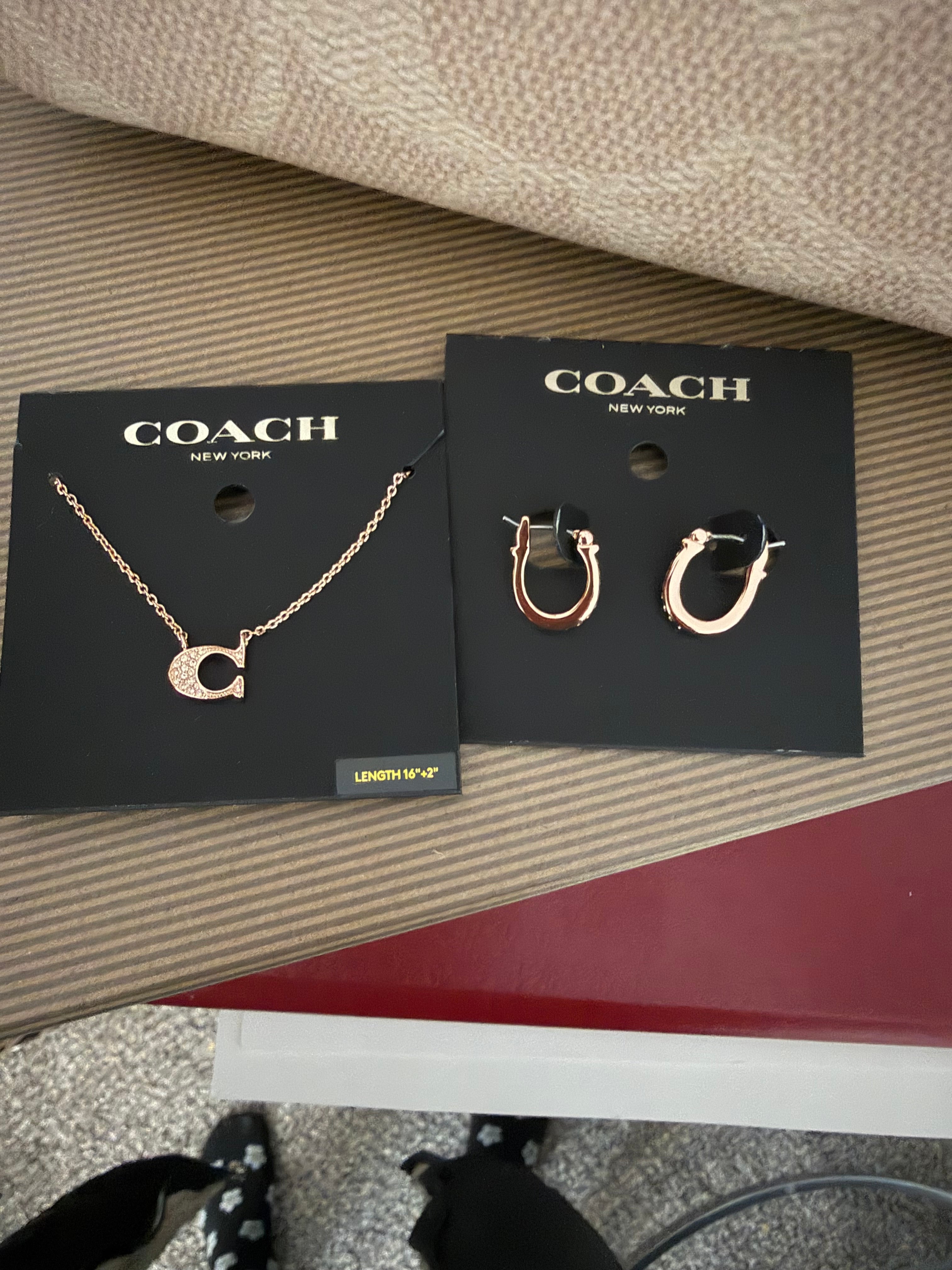 Coach beige Bag and jewelry set