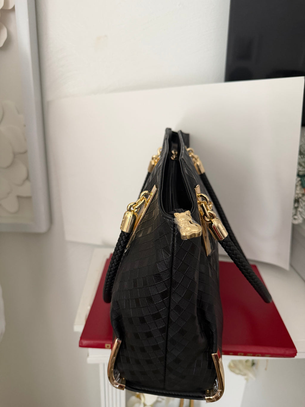 Black Genuine Leather Tote Bag