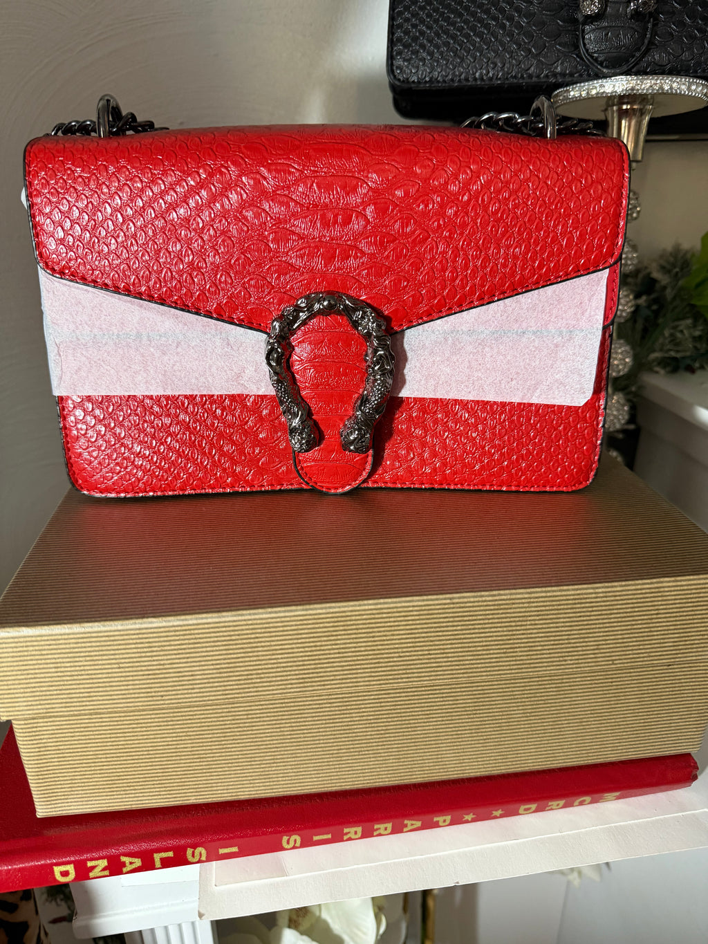 Snake print Embossed Dionysus Inspired Crossbody Shoulder Bag