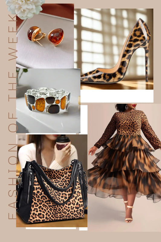 leopard Dress and high heel plus size outfit JNi3 shop