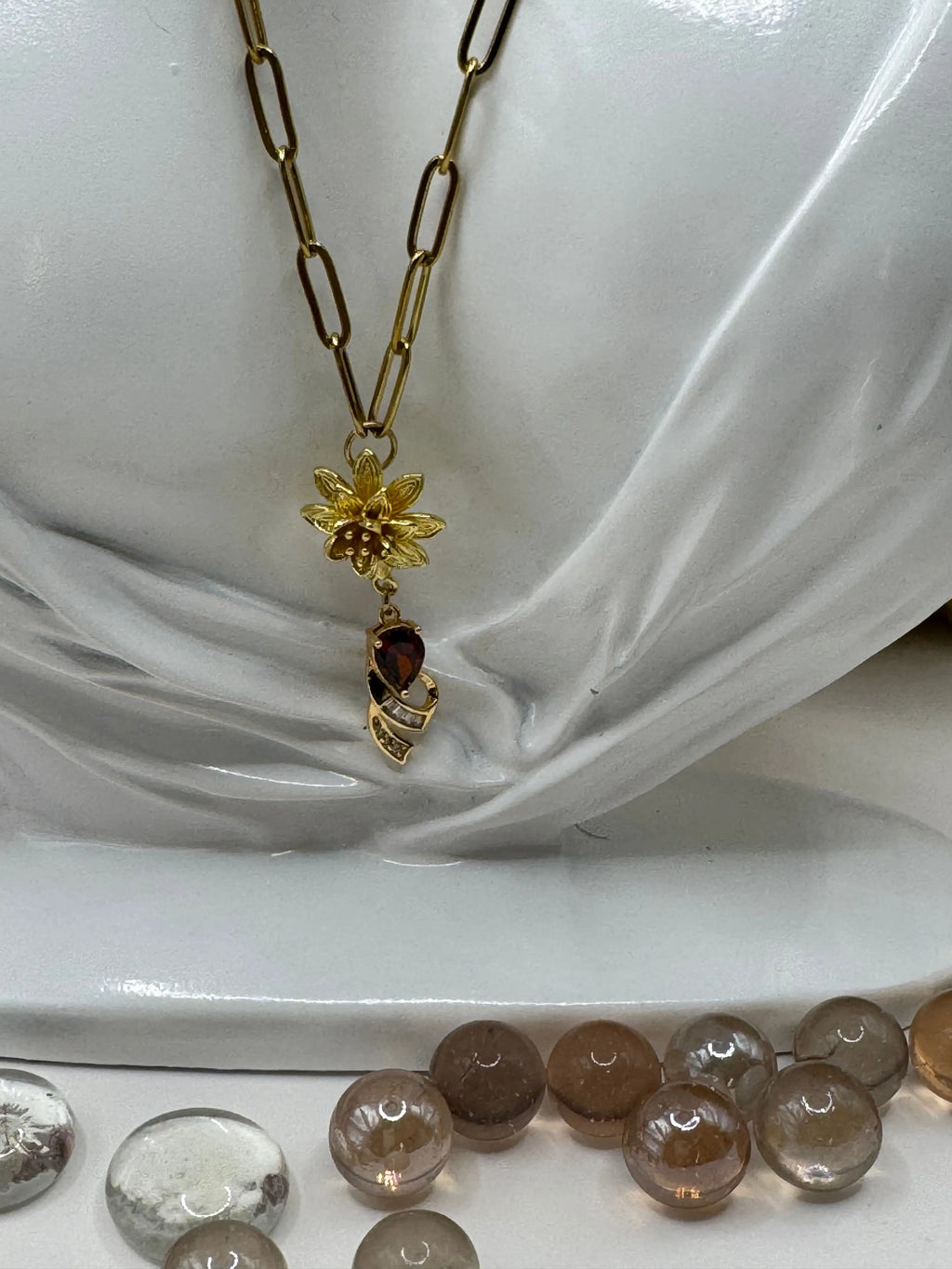Golden Bloom Drop (limited edition) 18k gold PVD Necklace - JNi3 shop