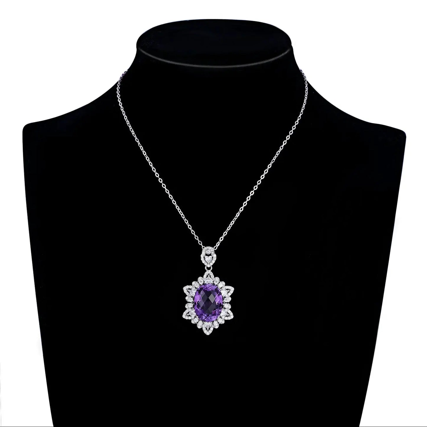Natural Amethyst Necklace Women's 925 Silver - JNi3 shop