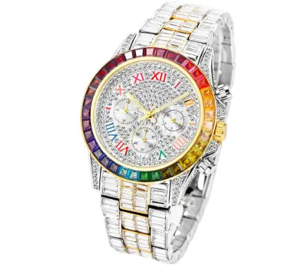 Three Eyes Rainbow Diamond Quartz Watch JNi3 shop