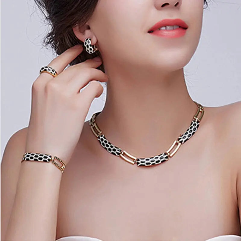 New Korean style diamond earring necklace set - JNi3 shop