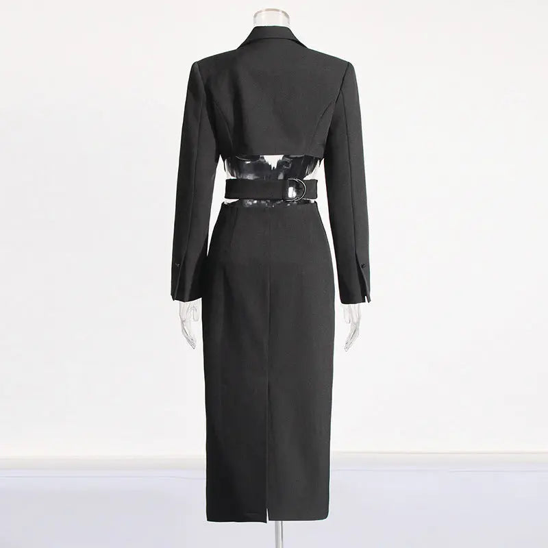 Long Shirt Midriff Outfit Design High Sense Solid Color Suit Coat For Women Autumn Cjdropshipping