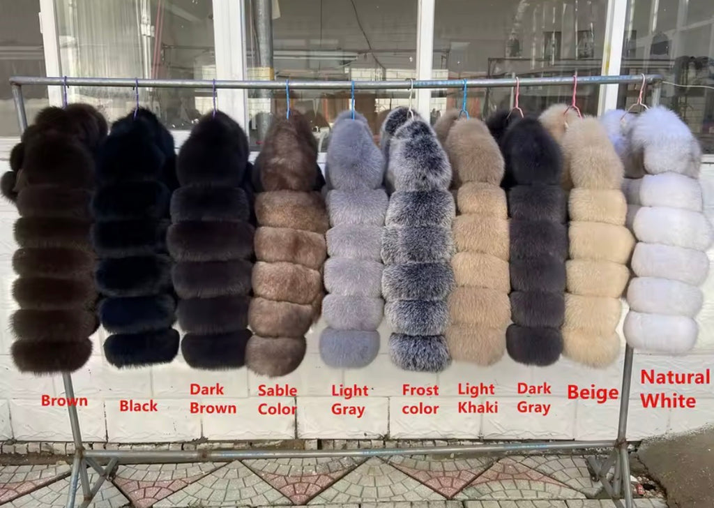 Luxury Genuine Fox Fur Cropped Jacket