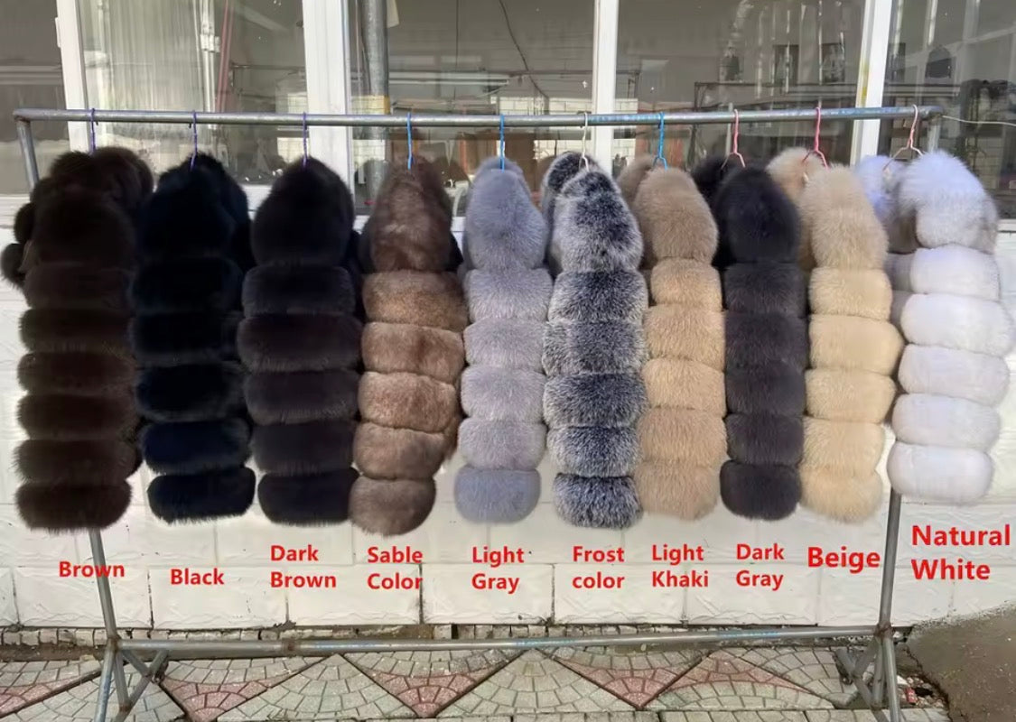 Luxury Genuine Fox Fur Cropped Jacket