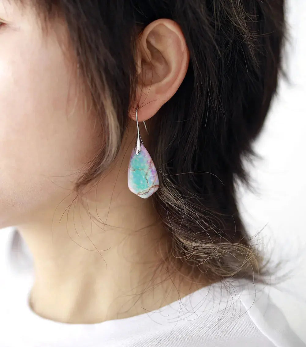 Unique Natural Stone Jewelry Ethnic Gold Plated Earrings For Women JNi3 shop