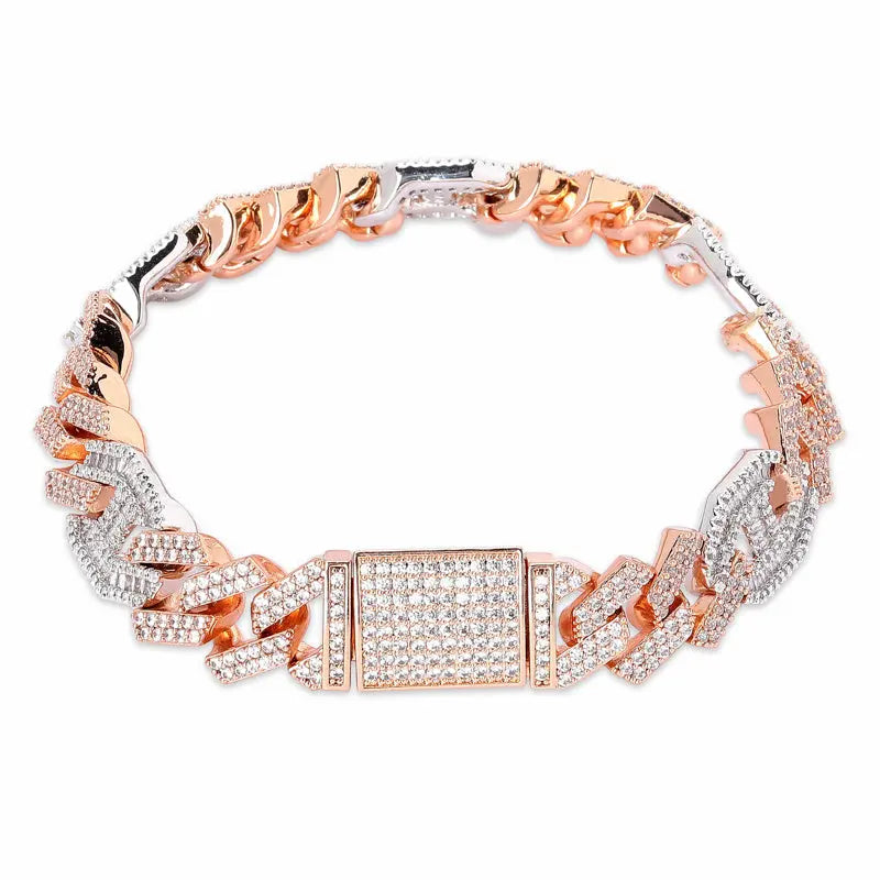 Full Zircon Hip Hop Cuban Chain Bracelet JNi3 shop