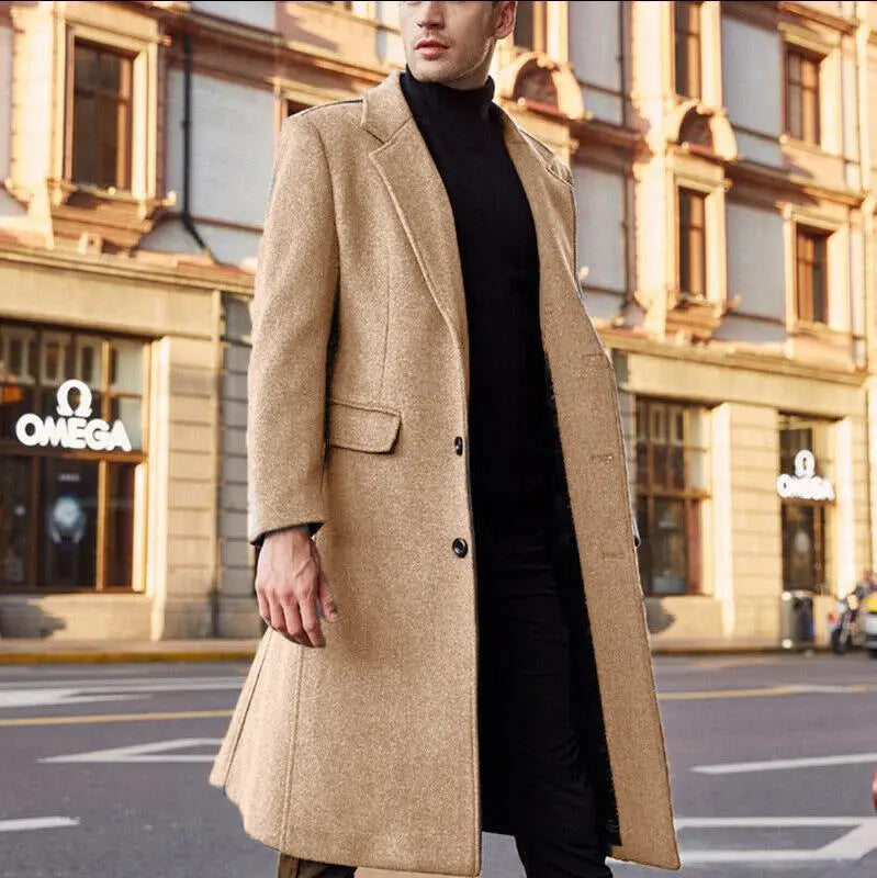 Men's long trench coat woolen coat JNi3 shop