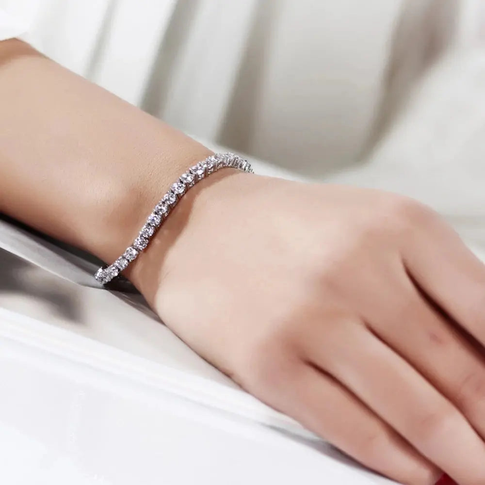 S925 Silver Bracelet 17-19cm Chain Length Optional Tennis Chain - JNi3 shop