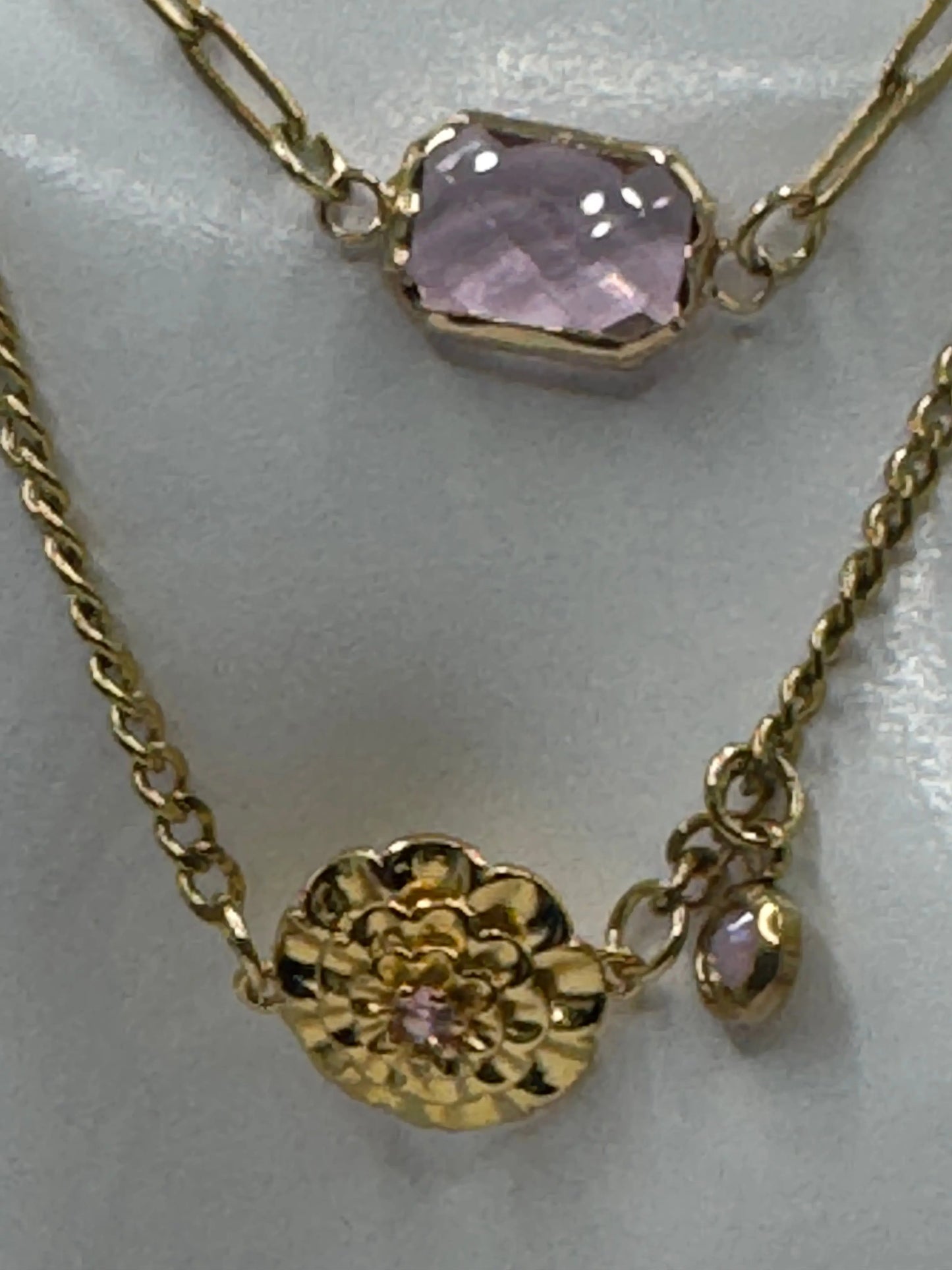 18k Gold PVD Birth Month double layered pendant Necklace, Bracelet and Earrings 3 pce set. JNi3 shop