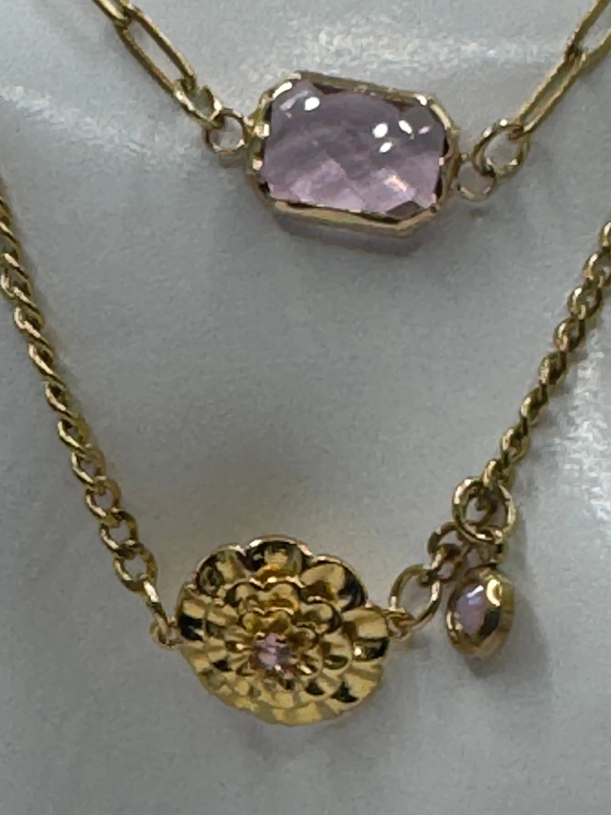 18k Gold PVD Birth Month double layered pendant Necklace, Bracelet and Earrings 3 pce set. JNi3 shop