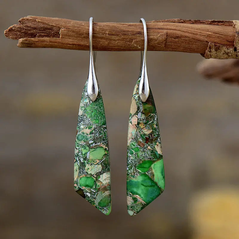 Bohemian Emperor Stone Geometric Pendant Earrings Cjdropshipping