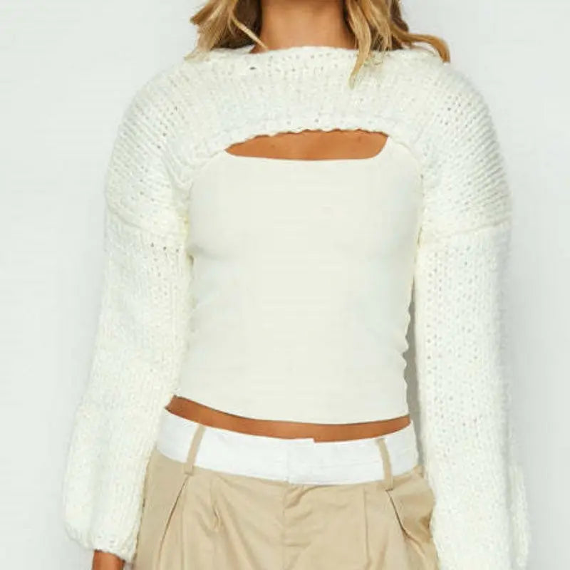 Temperament Long Sleeve Short Casual Sweater