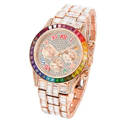 Three Eyes Rainbow Diamond Quartz Watch JNi3 shop