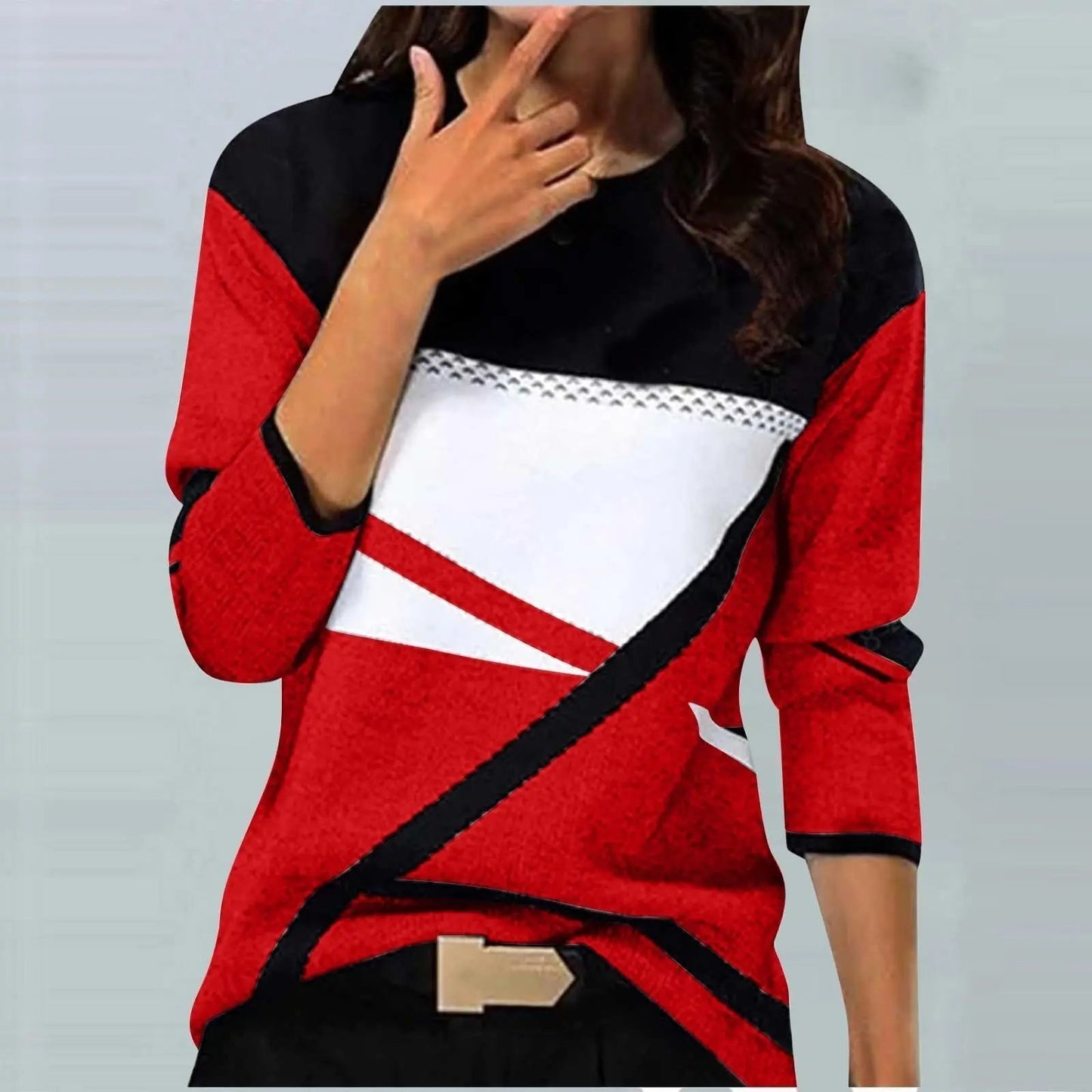 Casual Striped Long Sleeve Round Neck T-shirt Cjdropshipping