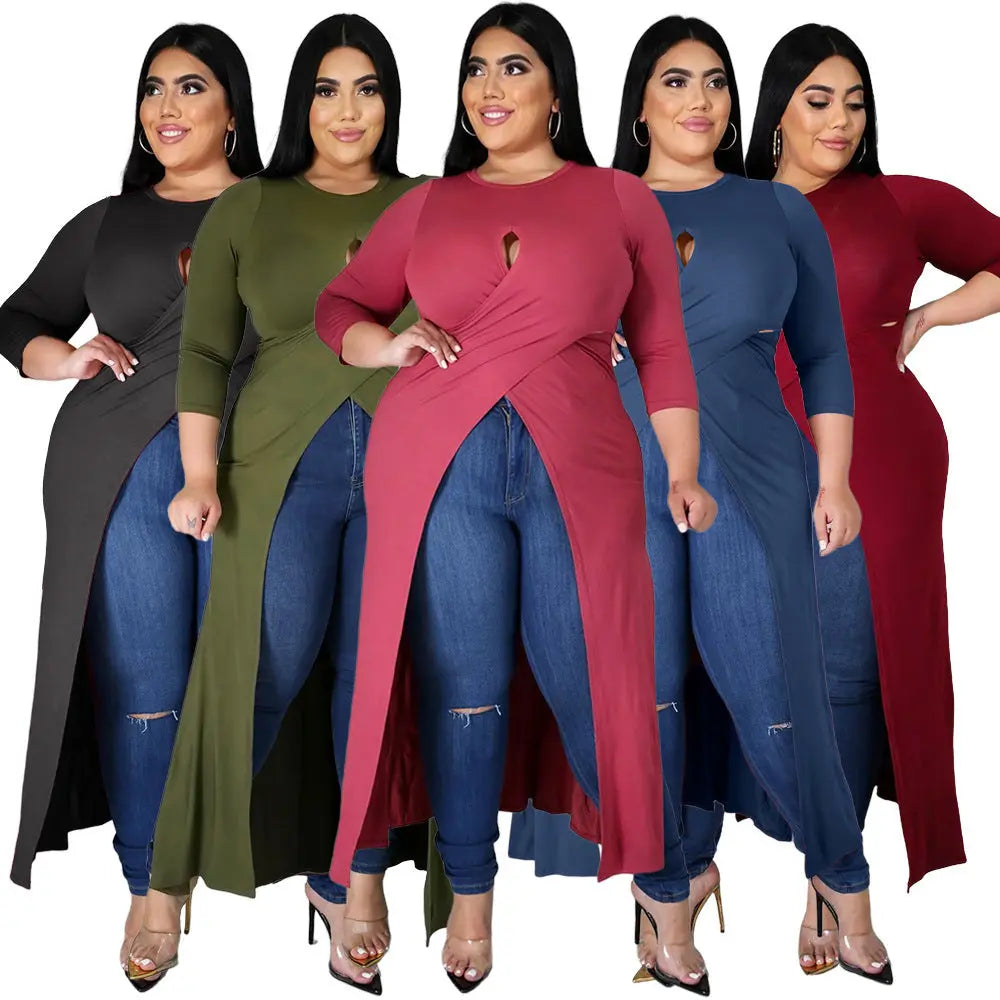 Plus Size Women's Split Dress Top Cjdropshipping
