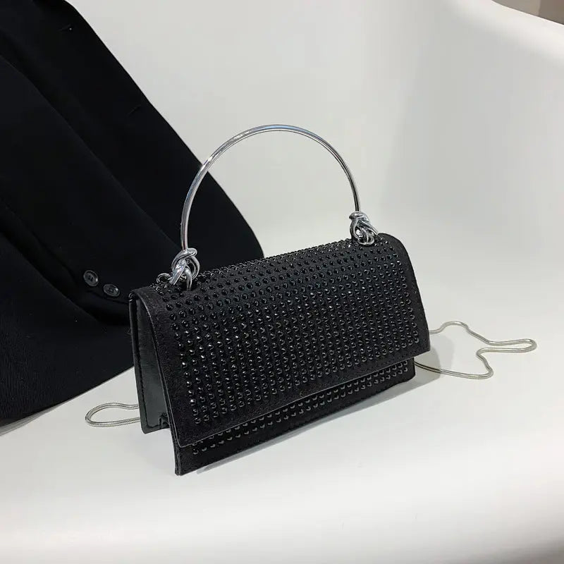 Chain Crossbody Bag Women Handbag Glitter Crystals Plain Daily Silver Black Shoulder Bag Cjdropshipping