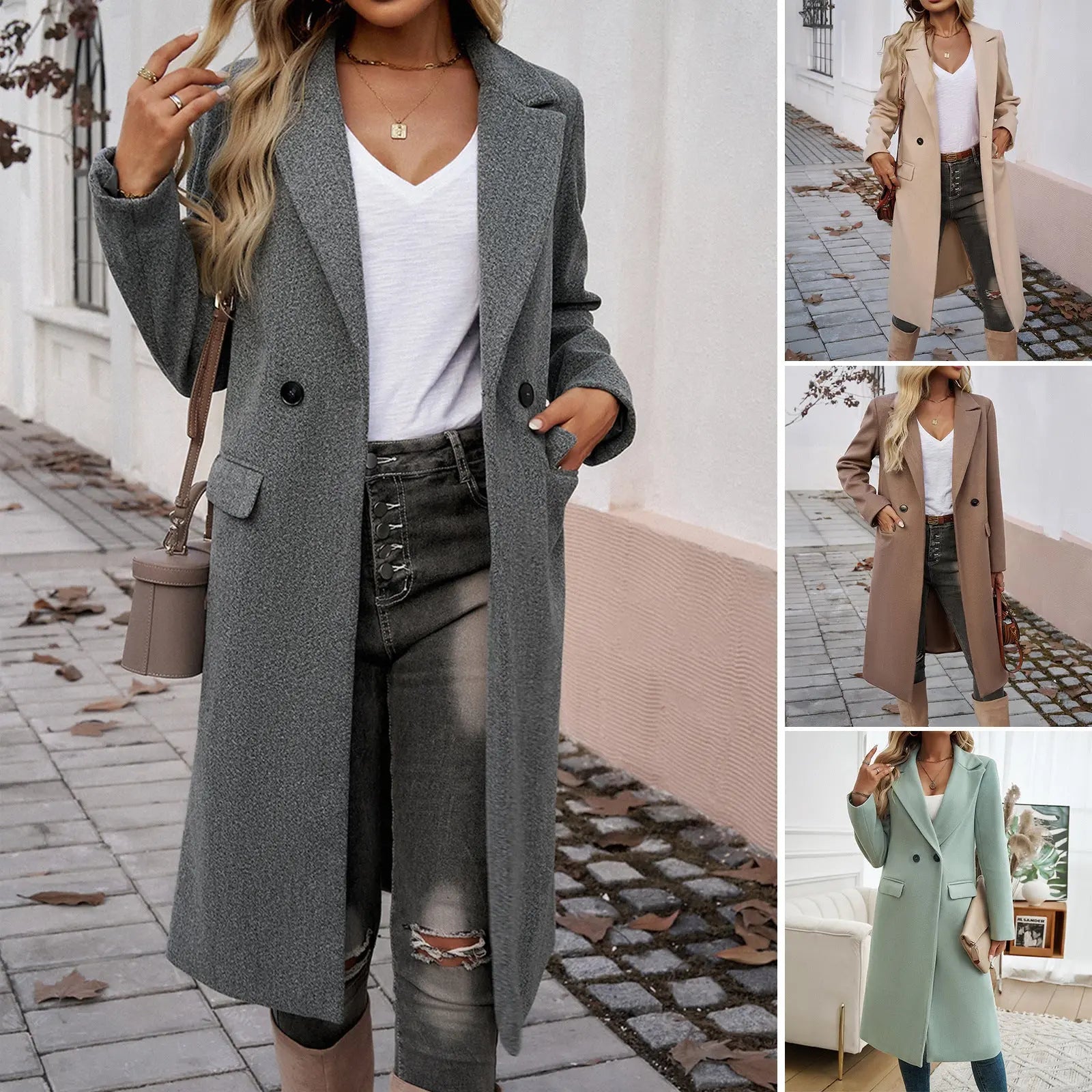 Lady Temperament Commuting Turn-down Collar Coat - JNi3 shop