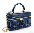 Chic Tweed Vanity Crossbody Bag – Structured Top Handle Box Bag, Designer-Inspired Ladies Shoulder Bag & Evening Handbag