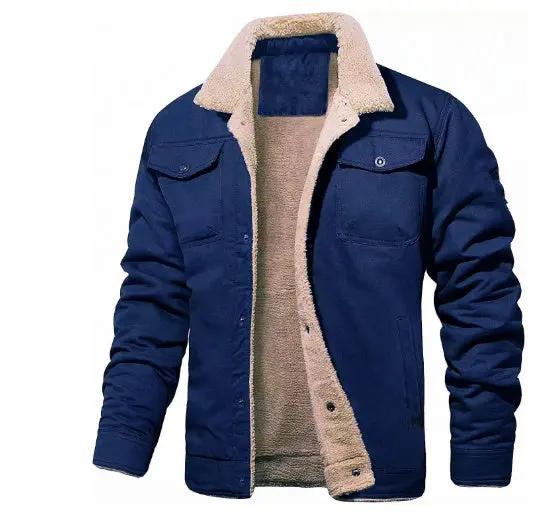 Men's  Lapel Military Multi-pocket Jacket Coat Cotton-padded Jacket Autumn And Winter Cjdropshipping