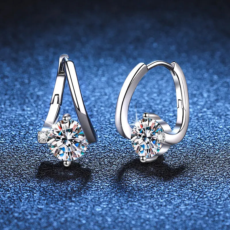 S925 Silver Moissanite Affordable Luxury Earrings - JNi3 shop