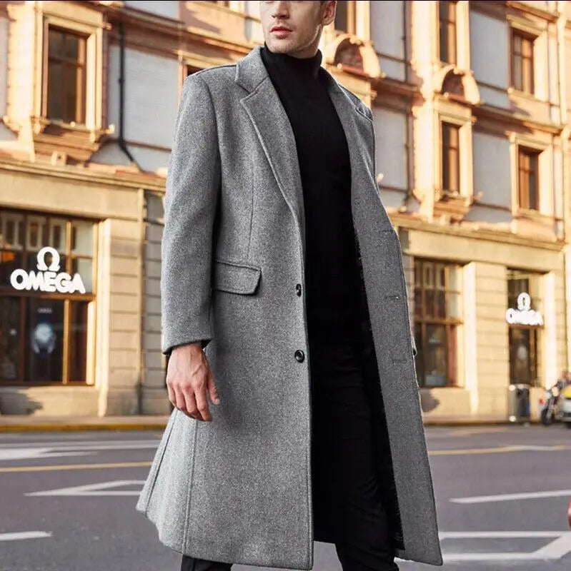 Men's long trench coat woolen coat JNi3 shop