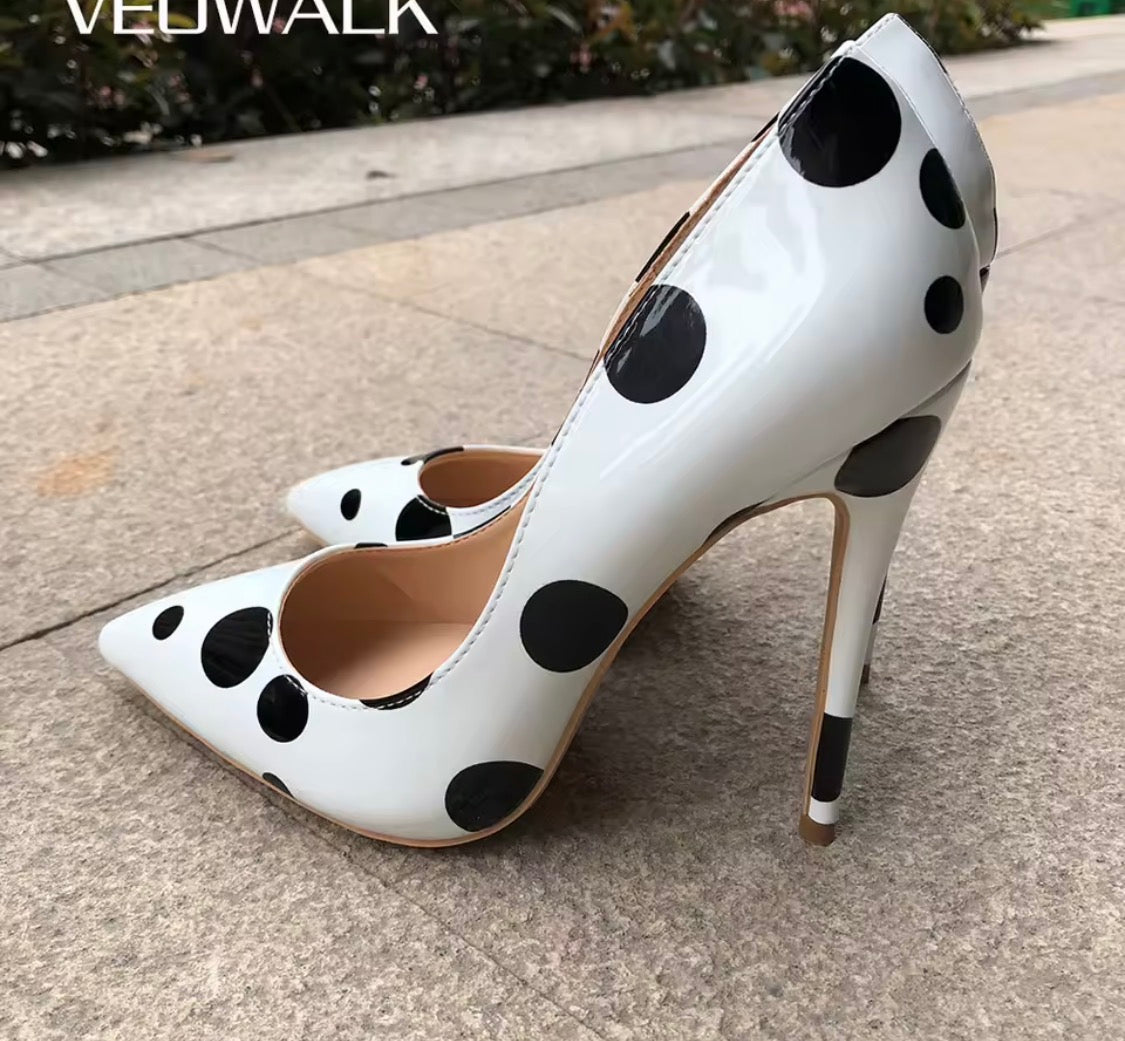 Polka Dot Stiletto Pumps