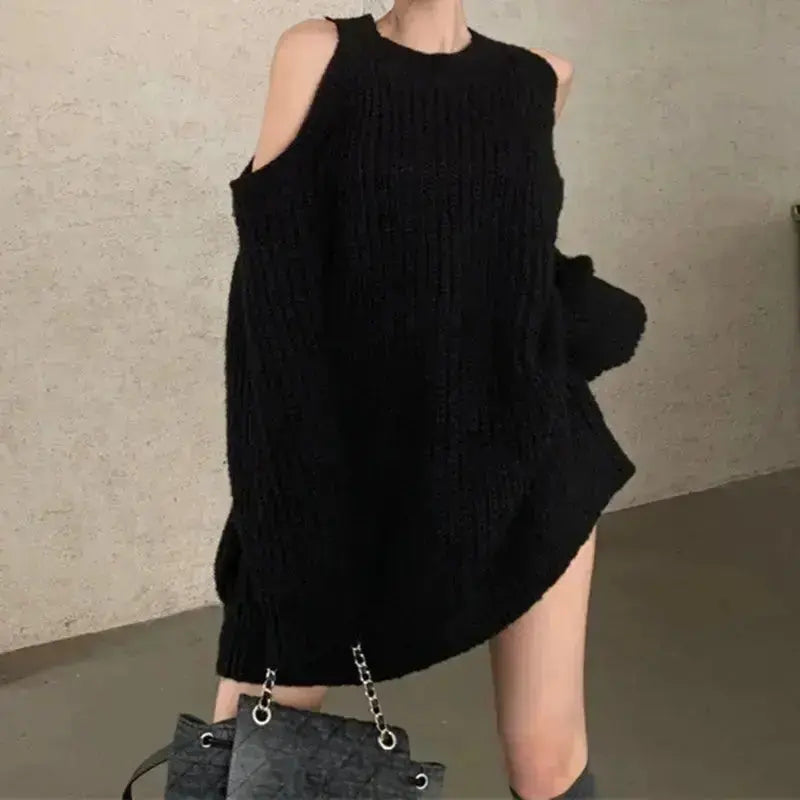 High-end Mock Neck Sweater Dress Women's Season Loose Dropshipman