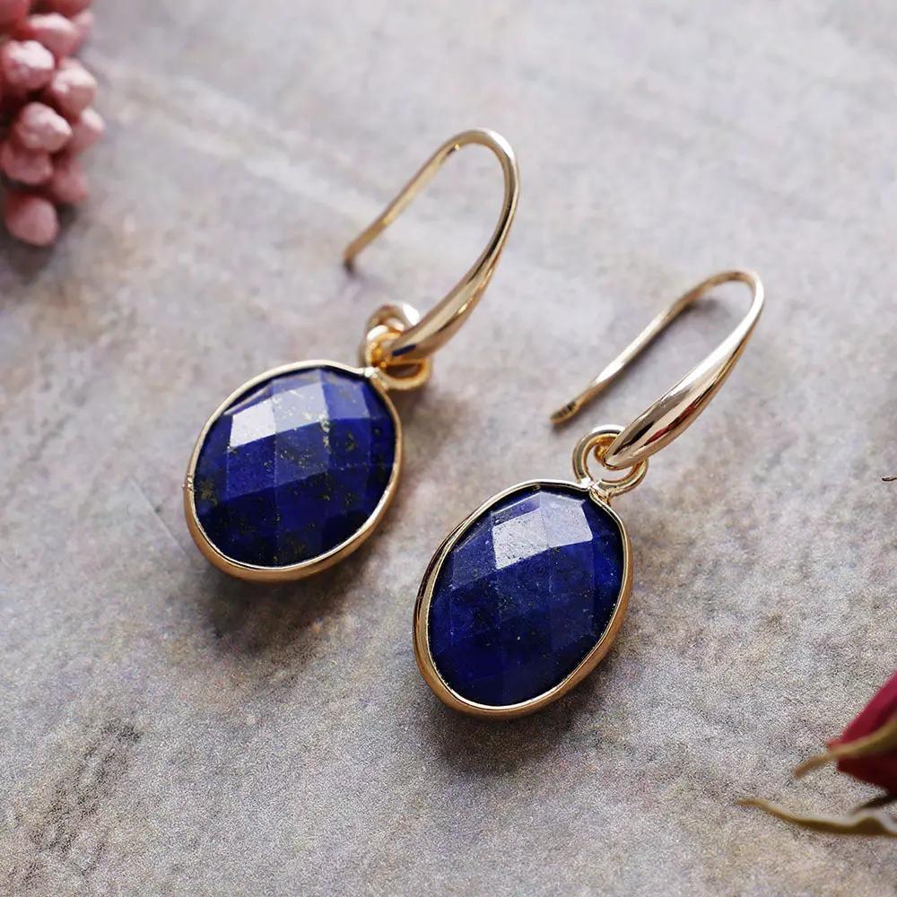 Natural Stone Crystal Geometric Eardrops Ear Hooks Earrings JNi3 shop