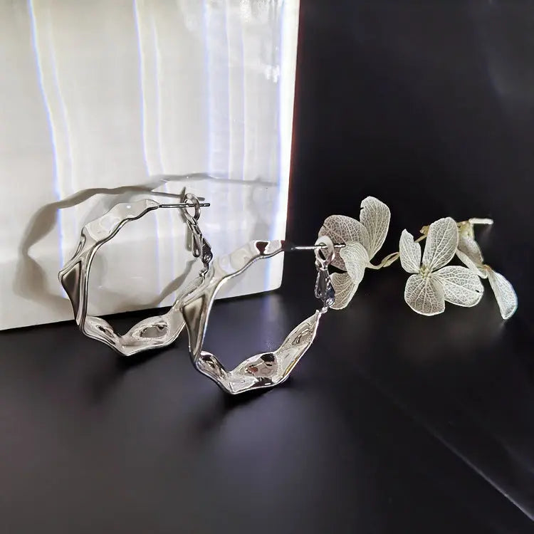 S925 Silver Big Circle Earrings Sterling Silver Exaggerated Personalized - JNi3 shop
