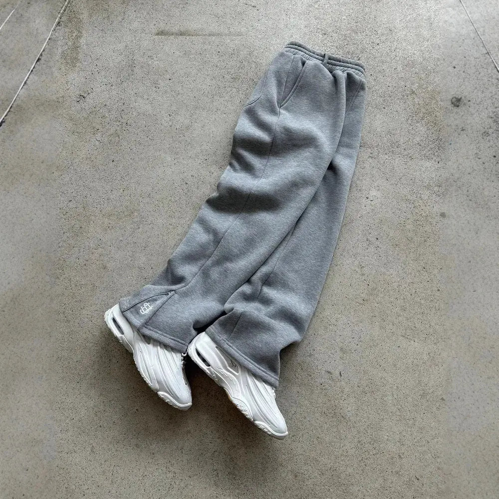 Solid Color Zipper Sweatpants JNi3 shop