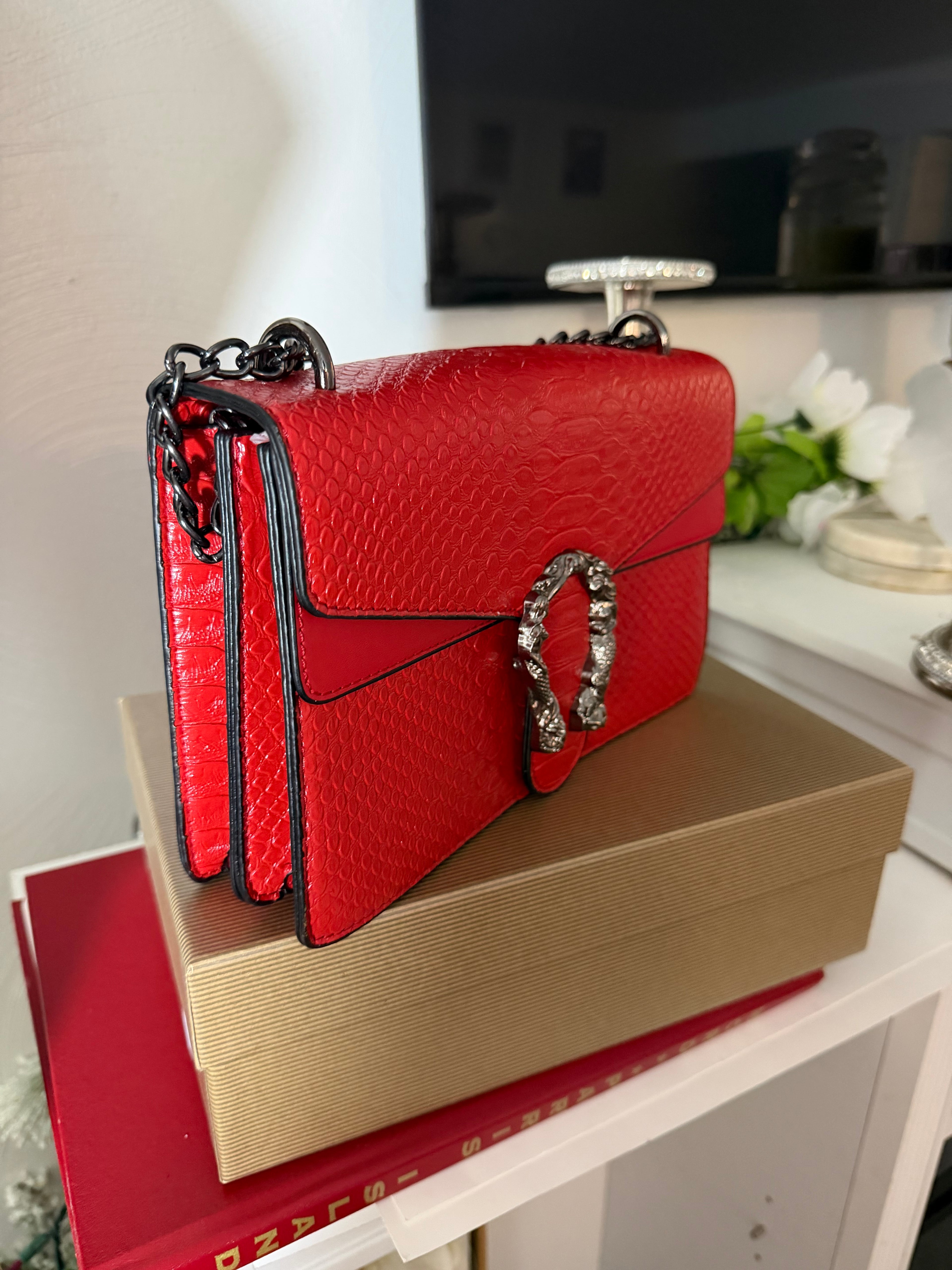 Snake print Embossed Dionysus Inspired Crossbody Shoulder Bag
