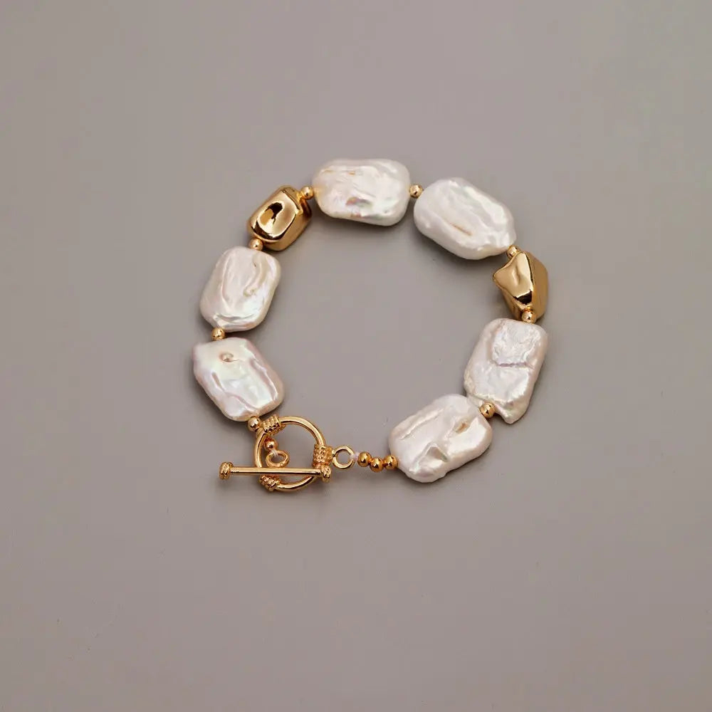 Vintage Stone Square Baroque Pearl Jewelry JNi3 shop