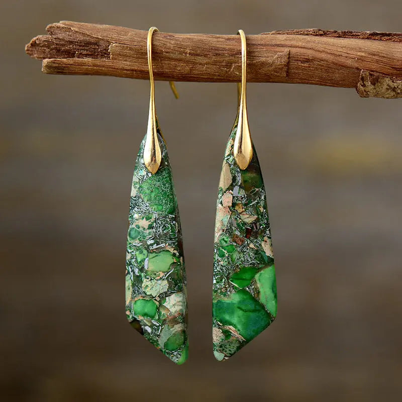 Bohemian Emperor Stone Geometric Pendant Earrings Cjdropshipping