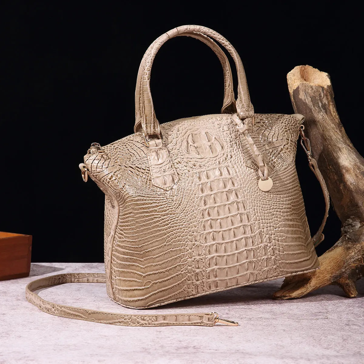 Women's Retro Crocodile Pattern Portable Messenger Bag Cjdropshipping