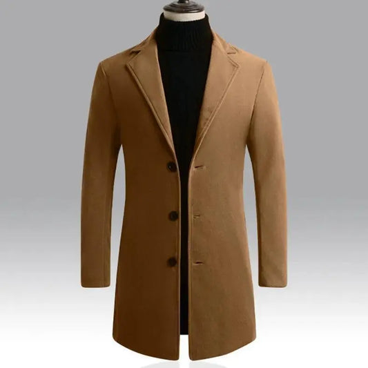 Autumn And Winter Woolen Trench Coat Men Cjdropshipping