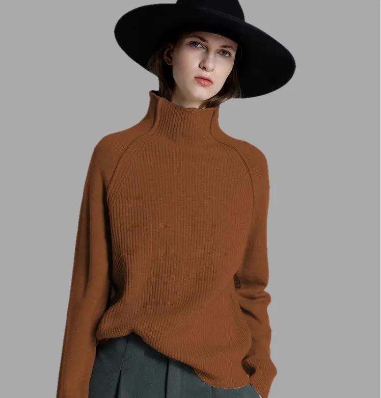Women's high neck cashmere sweater Cjdropshipping
