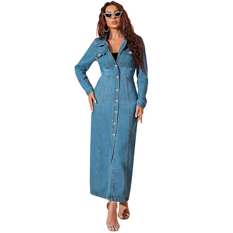 Denim Button Cardigan Jacket Dress Cjdropshipping