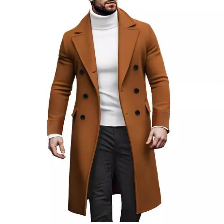 Woolen Large Overcoat Male Double-breasted Coat Cjdropshipping