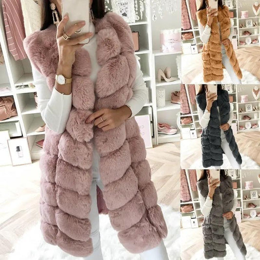 Fur Long Vest Cotton-padded Coat null