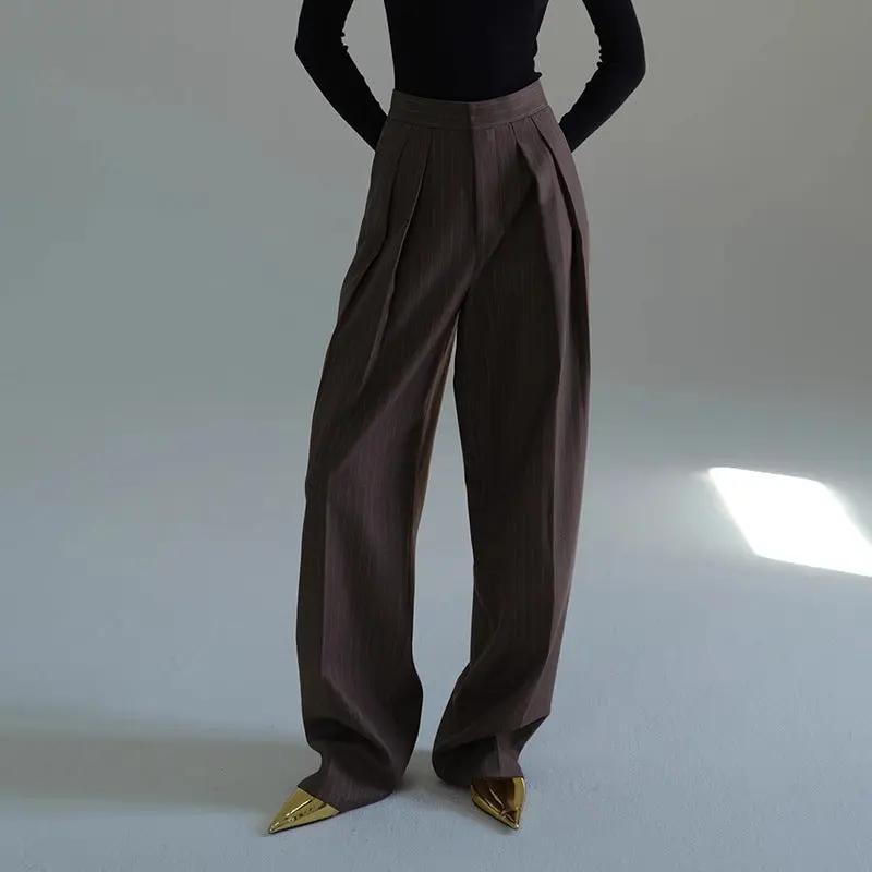 All-matching Striped Suit Pants For Women Autumn And Winter Cjdropshipping