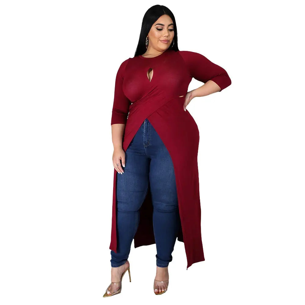 Plus Size Women's Split Dress Top Cjdropshipping