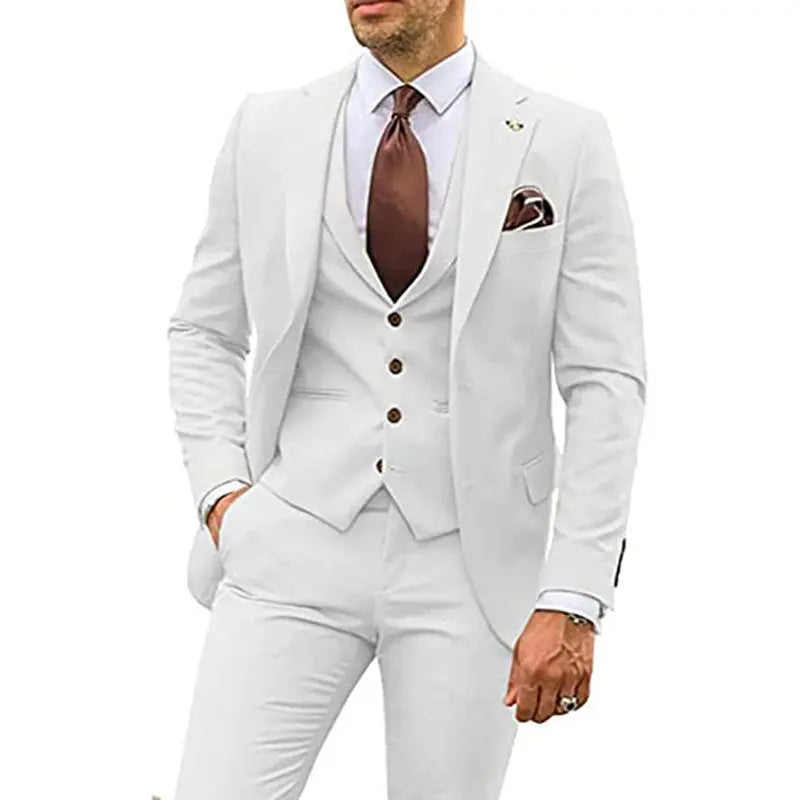Men's Fashion Casual Slim Suit Three Pieces Cjdropshipping